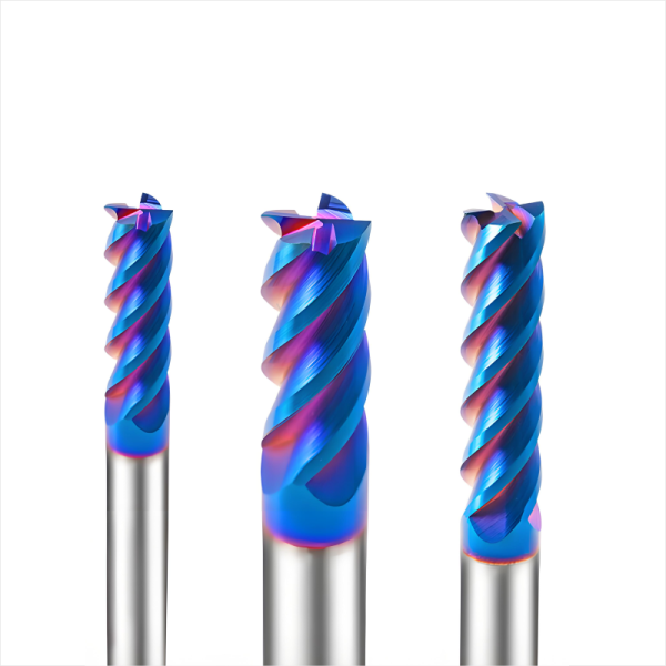 65 Degree 4 Flutes End Mill Nano Blue Coated 8mm End Mill Square