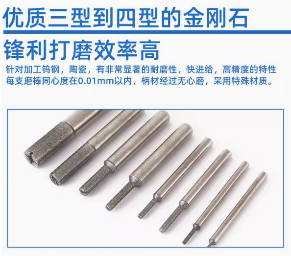 Electroplated Diamond Grinding Head Mounted Points Diamond Bit Drilling Burrs Bur Bit Grinding Head for Rotary Tool - Image 3