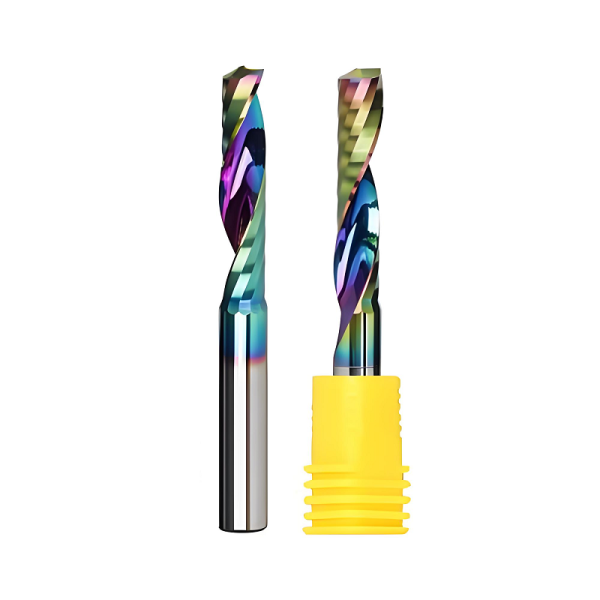Single Flute CNC Router Bit Hot Sale Tungsten Steel End Mill DLC Color Coating for Acrylic OEM